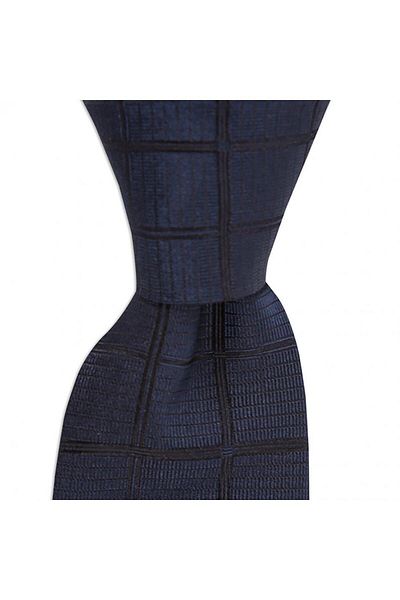 1001 Kravat Navy Blue Patterned 8 cm Wide Silk Tie