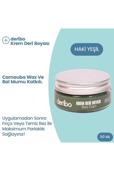 deribo Krem Deri Ayakkabı Boyası. Haki Yeşil. 50ml