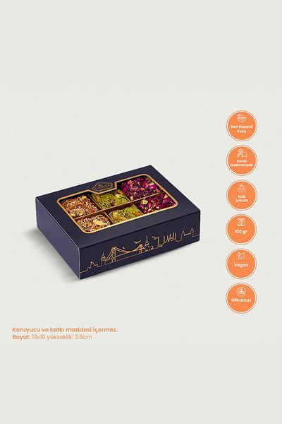 Çerez Pazarı 100g King Turkish Delight - Gift Box with Mixed Special Pistachios