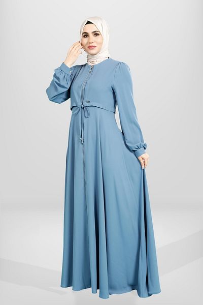 Beyza Indigo έγχρωμο φερμουάρ Bolero Ferace 3908 - Flared Cut