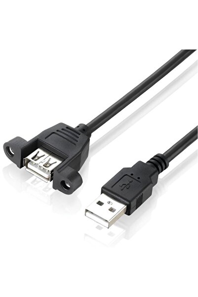 SpeedUF Erkek Dişi Panel Tipi Kablosu Siyah Usb 2.0 Tip A 1m