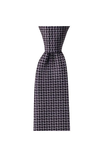 1001 Kravat Patterned Gray 8 cm Wide Tie