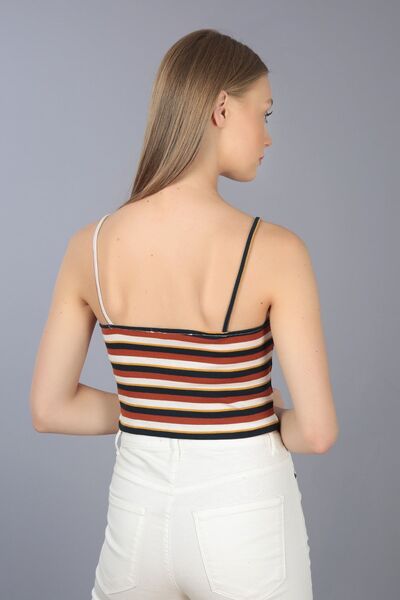 Kallisto Corp cu curea guler asimetric în dungi