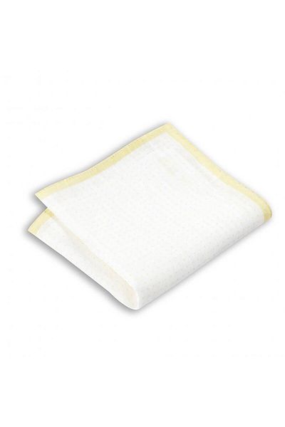 1001 Kravat Green Dot Patterned Linen Pocket Handkerchief in 33x33 cm Sizes