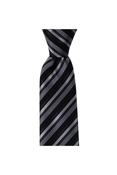1001 Kravat Black Striped 8 cm Wide Tie