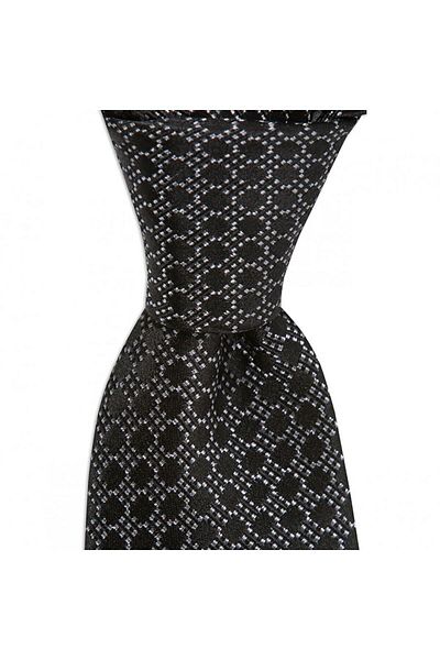 1001 Kravat Black Patterned 8 cm Wide Silk Tie
