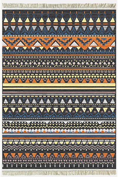 kilim home Памучен килим 24, многоцветен, с традиционни мотиви, на райета, де...