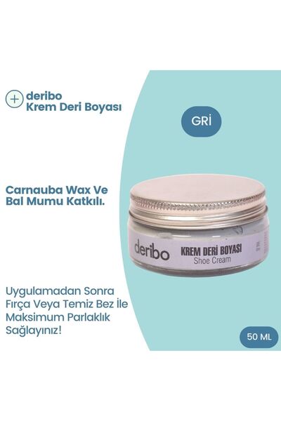 deribo Krem Deri Ayakkabı Boyası. Gri. 50ml