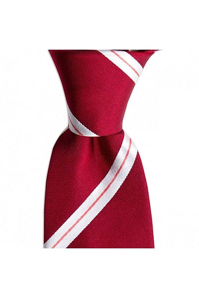 1001 Kravat Men's Red Striped 8 cm Wide Silk Tie