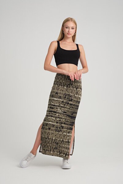 Kallisto Fustă maxi din bumbac cu doua fante laterale