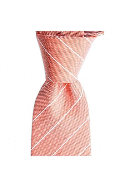 1001 Kravat Orange Striped 8 cm Wide Silk Tie