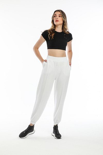 Kallisto White Cotton Jogger Pants
