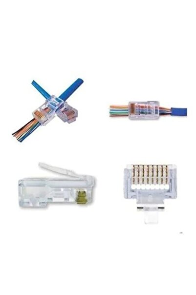 Genel Markalar Yeni Nesil Rj45 Cat 6 Konnektör 200lü Paket 1. Sınıf Kalite