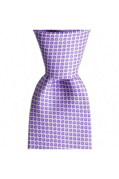 1001 Kravat Lilac Patterned 7.5 cm Wide Silk Tie