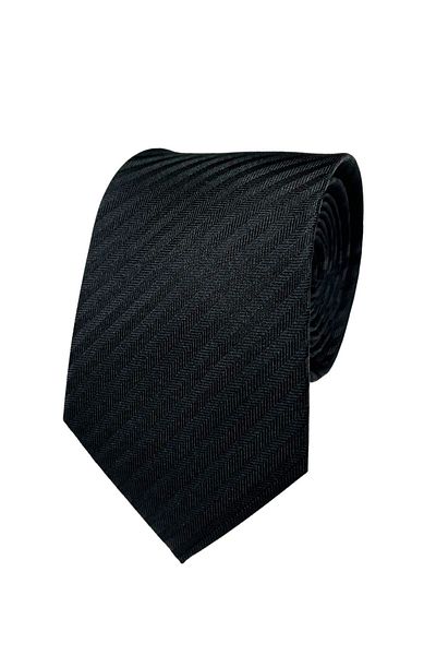 1001 Kravat Black Colored 7.5 cm Wide Silk Tie