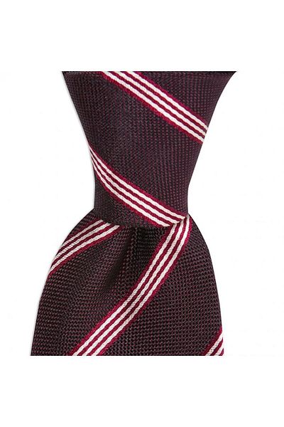 1001 Kravat Claret Red Striped 8 cm Wide Silk Tie
