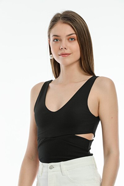 Kallisto Black Bustier with Waist Detail