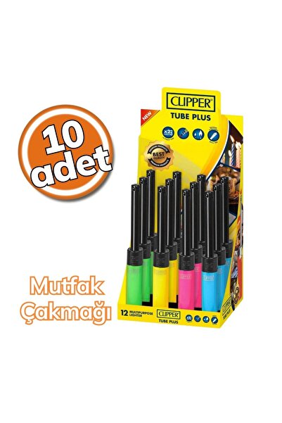 Clipper Tube Plus Mutfak Çakmağı Karışık Renkli 10'lu Set
