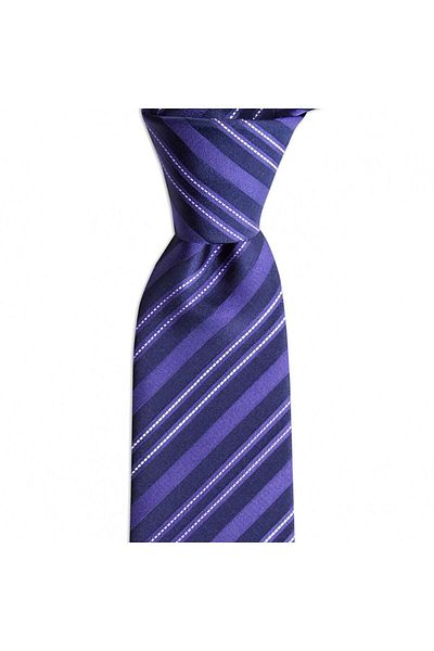1001 Kravat Plum Striped 7.5 cm Wide Silk Tie