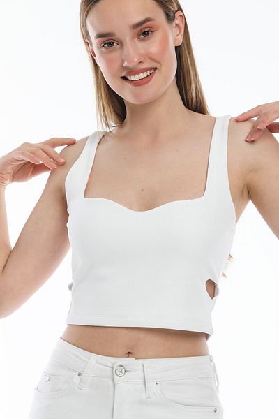 Kallisto White Heart Collar Bustier