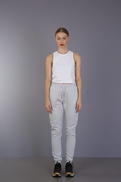 Kallisto Pantaloni de sport din bumbac, gri deschis, cu 3 fire