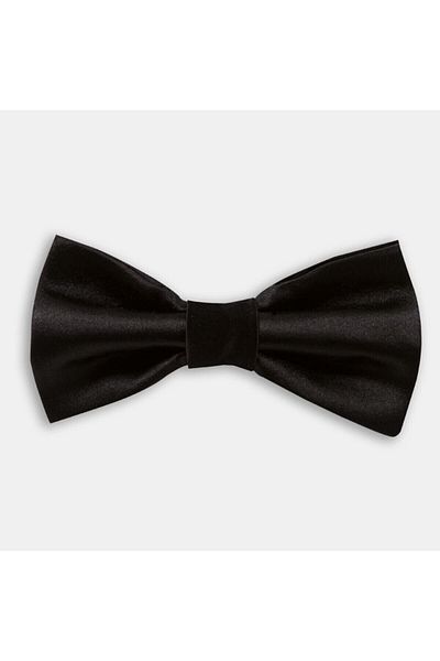 1001 Kravat Black Satin Silk Bow Tie