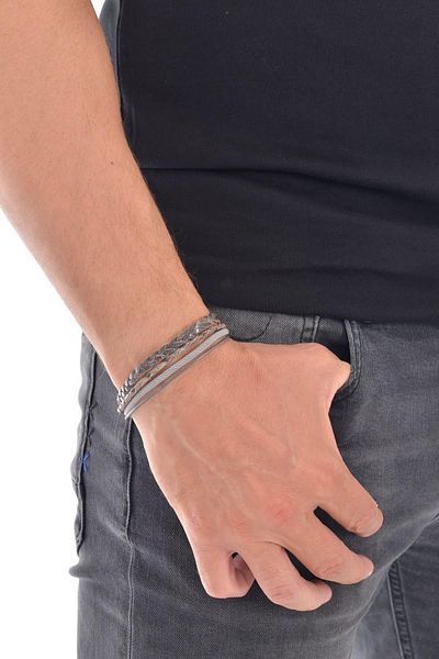 LABALABA Men's Brown Leather Bracelet - Combination Model