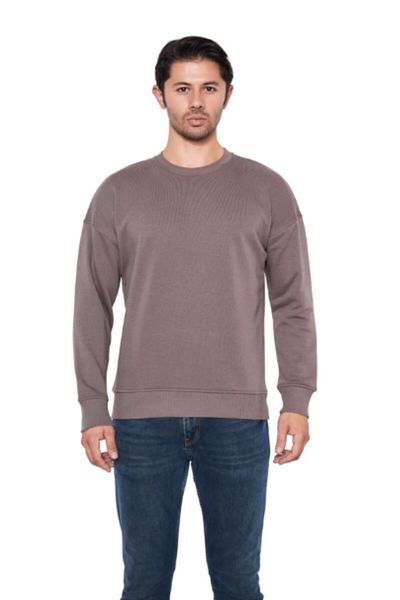 LEON ONE Ανδρικό φούτερ - Χρώμα καφέ, Basic Regular Fit
