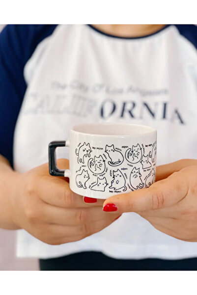 Bikutumutluluk Miyav Kedi Severe Hediye Kupa Fincan