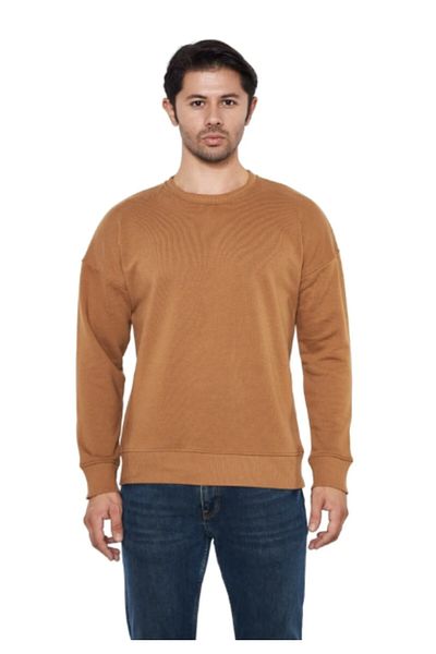 LEON ONE Ανδρικό φούτερ Basic Regular Fit σε μπεζ χρώμα
