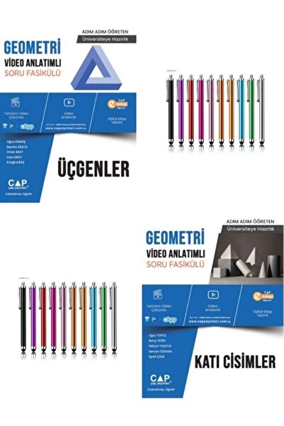 Çap Yayınları Güncel Çap Müfredat Geometri Üçgenler-Katı Cisimler Video Anlatımlı Soru Fasikülü+Kalem