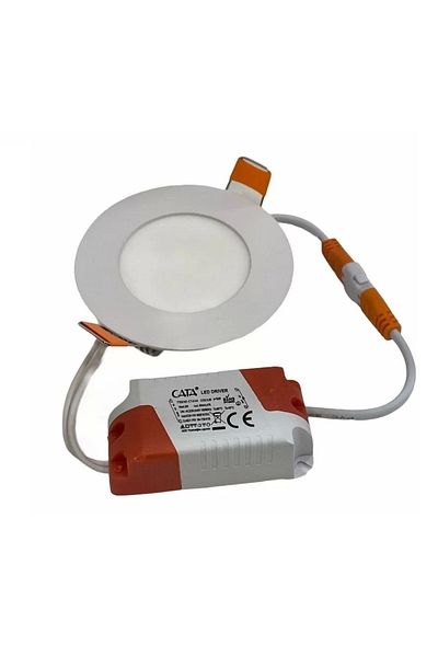 Cata Ct-5125 6 W S.a Black Round Led Panel White Light 10 Pieces