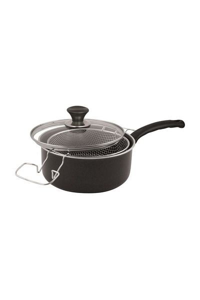 Mehtap Chef's Onyx Teflon Potato Chips Frying Pot 22 Cm