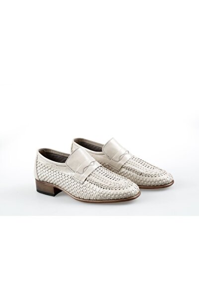 YETİŞ LUXURY MEN'S GENUINE LEATHER FULLY HANDMADE KNITTED CORNER SOLE CLASSIC...