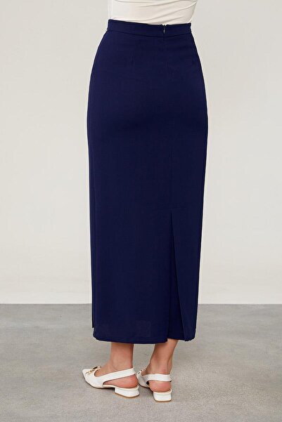 Levidor Lacivert Şerit Detay Kalem Etek