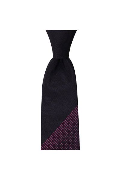 1001 Kravat Pink Panel Patterned 7 cm Wide Silk Tie