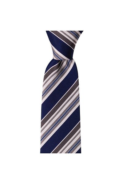 1001 Kravat Beige Striped 7.5 cm Wide Silk Tie