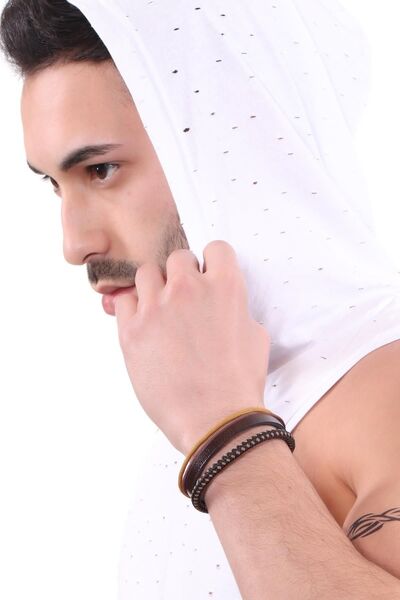 LABALABA MEN'S COMBINED LEATHER BRACELET