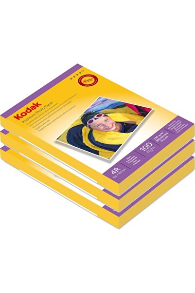 Kodak 230 gram 10x15 Parlak 3'lü Paket 300 Adet Inkjet Fotoğraf Kağıdı