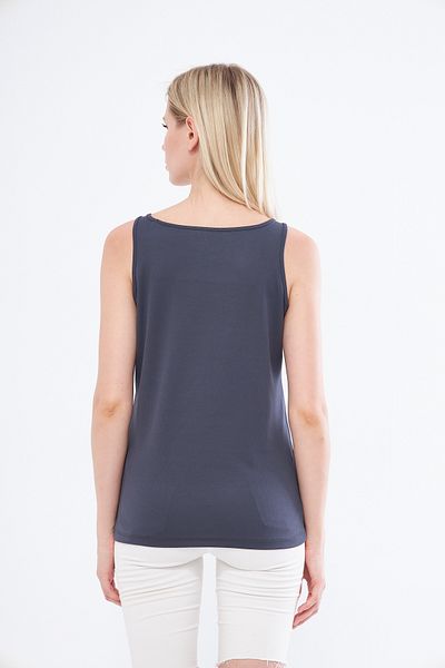 YÜKSEL IŞIK Brooklyn Printed Anthracite Sports Tank Top - Thick Strap