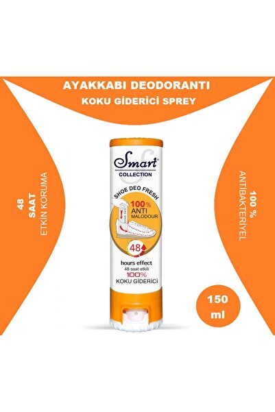 Smart Ayakkabı Deodorantı Anti Bakteriyel Ayakkabı Koku Giderici Koku Önleyici Shoe Deo Fresh Sprey 150ml