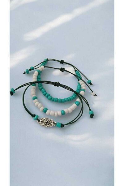 nasclaycollection هدية صديق صديق عاشق سوار 3 قطع سوار أخضر