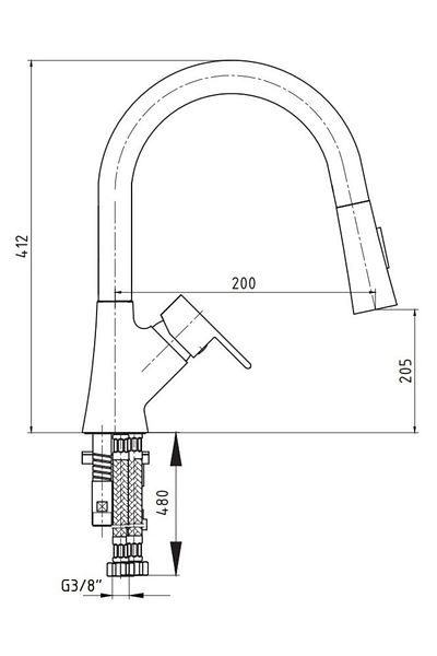 AR Liona Spiral Black Matte Sink Faucet -103518111