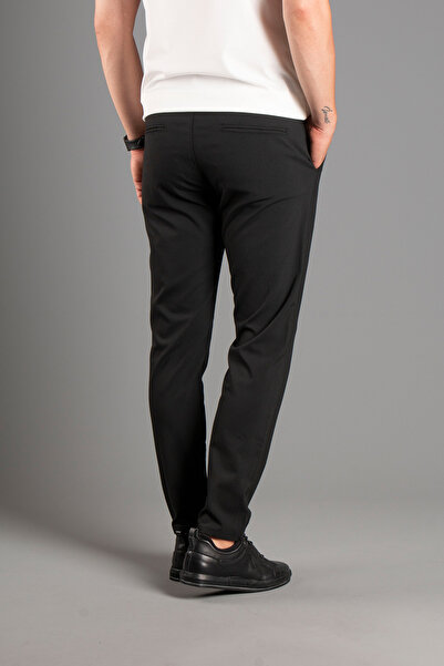 ZEKİ ÖZER ERKEK SİYAH KETEN PANTOLON