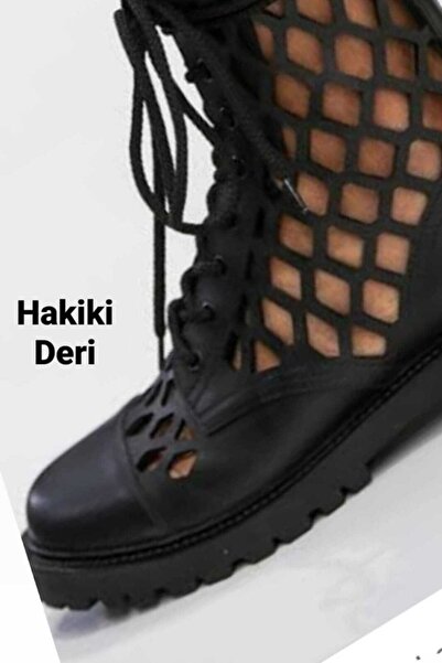 MaisonStanbul Kadın Hakiki Deri - Pencereli Yazlık Postal