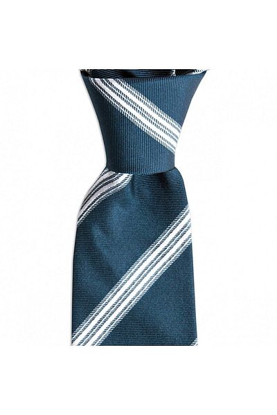 1001 Kravat Green Striped 8 cm Wide Silk Tie