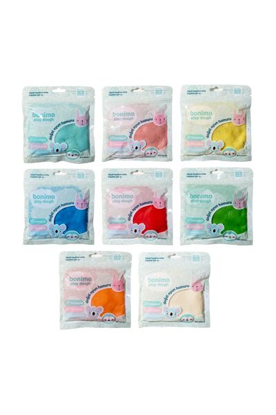 Bonimo Natural Play Dough 8-Piece Cartridge Package Set (Eco-pack Refill) 8*150gr