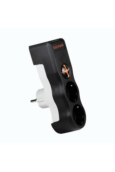 Tunçmatik VOLTAGE & CURRENT PROTECTED GROUP SOCKET TUNCATIK POWERSURGE 2-SURGE PROTECTION PLUG-525 JOULE-BLACK