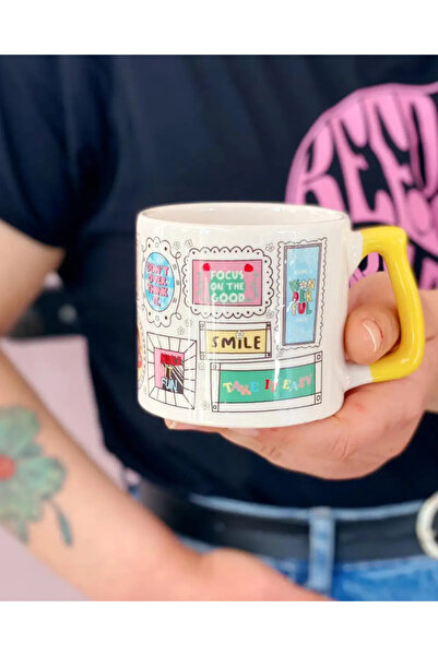 Bikutumutluluk Motivasyon Pullu Mottolu Hediye Kupa Fincan