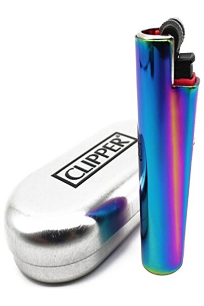 Clipper Gökkuşağı Renkli Metal Çakmak Orjinal